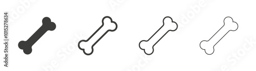 Bone liner icon vector set.