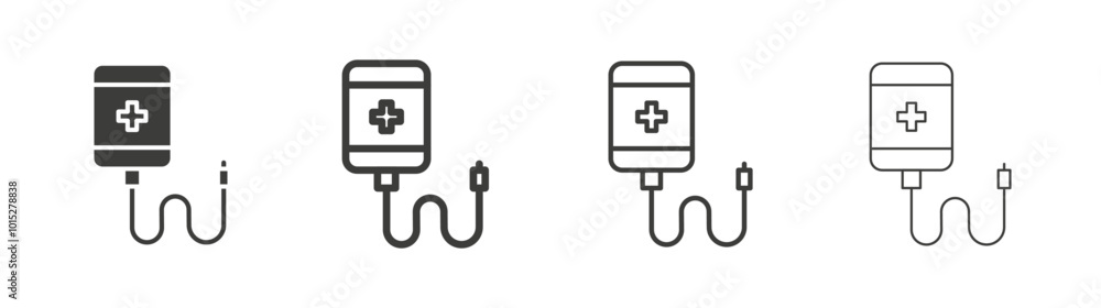 Chemotherapy liner icon vector set. Chemotherapy liner icon vector set.
