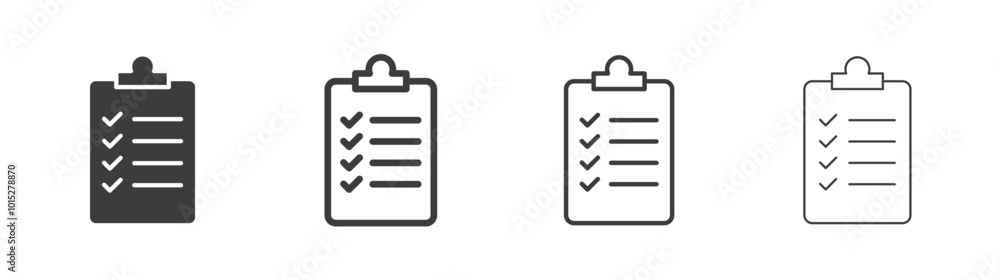 Clipboard liner icon vector set.