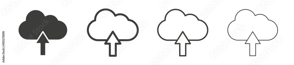 Cloud upload liner icon vector set. Cloud upload liner icon vector set.