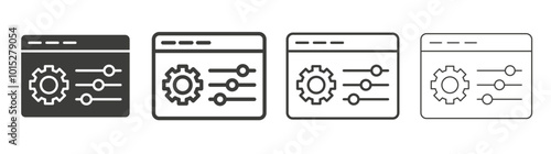 Control panel liner icon vector set.