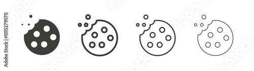 Cookie liner icon vector set.