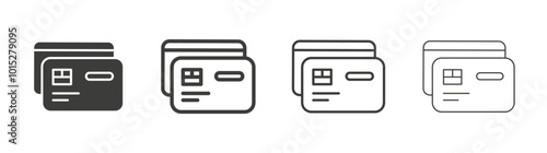 Credit card liner icon vector set.