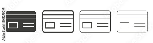 Credit card liner icon vector set.