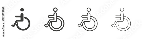 Disable liner icon vector set.