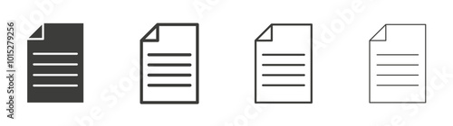 Document liner icon vector set.