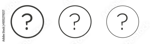 Doubts button liner icon vector set.