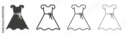 Dress liner icon vector set.
