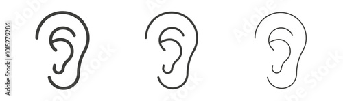 Ear liner icon vector set.
