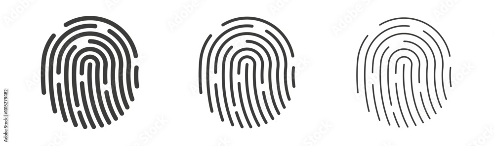 Fingerprint liner icon vector set. Fingerprint liner icon vector set.