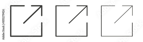 External link liner icon vector set.
