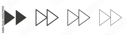 Fast forward liner icon vector set.