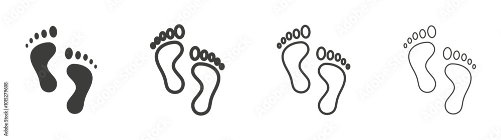 Foot liner icon vector set. Foot liner icon vector set.