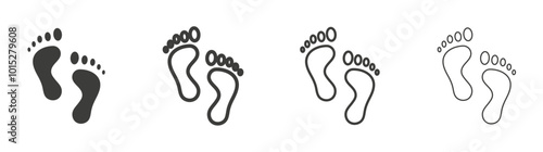 Foot liner icon vector set.