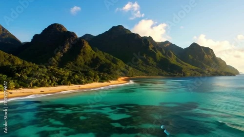 Wallpaper Mural Expansive Aerial View of Hawaii’s Coastline Highlighting Turquoise Waters and Tropical Beauty Torontodigital.ca