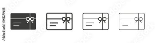 Gift card liner icon vector set.