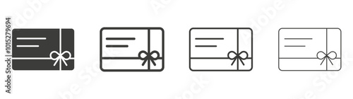 Gift card liner icon vector set.