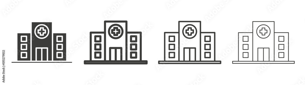 Hospital liner icon vector set. Hospital liner icon vector set.
