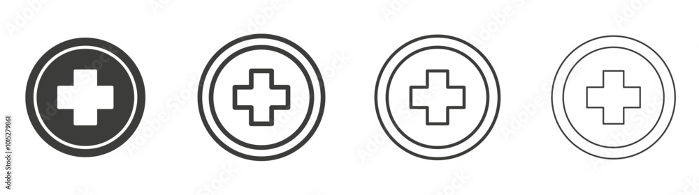 Hospital sign liner icon vector set. Hospital sign liner icon vector set.