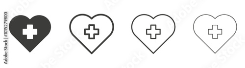 Health care liner icon vector set.