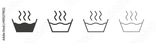 Hot Water liner icon vector set.