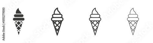 Ice Cream liner icon vector set.