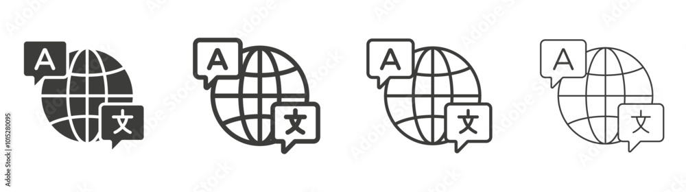 Language liner icon vector set.