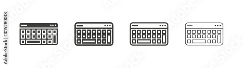 Keyboard liner icon vector set.