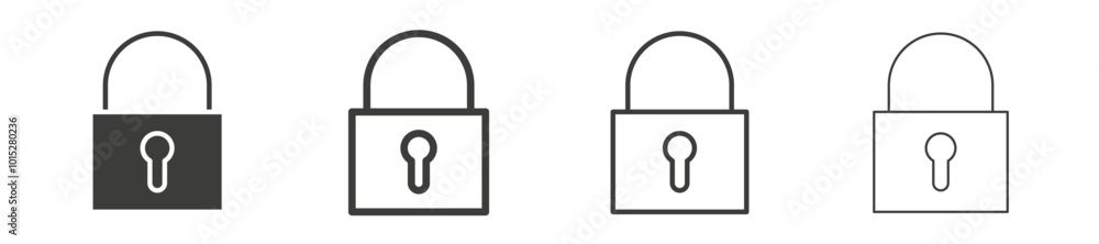 Lock liner icon vector set. Lock liner icon vector set.