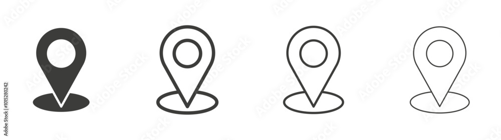 Location pin liner icon vector set. Location pin liner icon vector set.