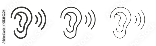 Listening liner icon vector set.