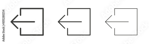 Log out liner icon vector set.