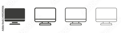 Monitor liner icon vector set.