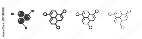 Molecule liner icon vector set.