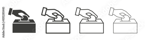 Money donation liner icon vector set.