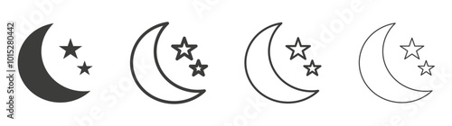 Moon liner icon vector set.