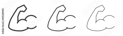 Muscle liner icon vector set.