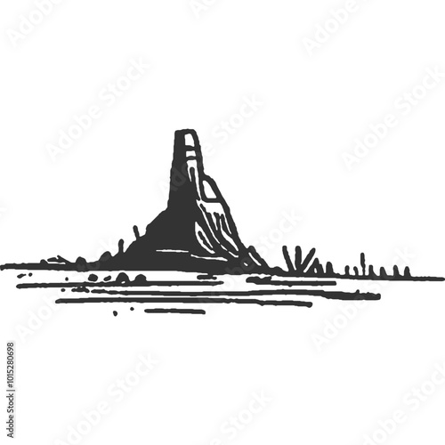 Shadows of a Broken Era Vintage Illustration Vector