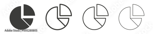 Pie chart liner icon vector set.
