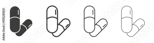 Pill liner icon vector set.