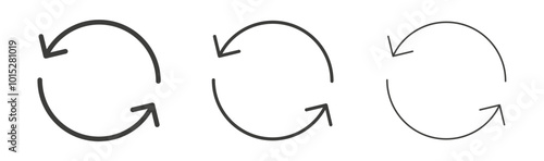 Repeat liner icon vector set.