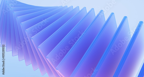 Принти на полотні Glass shapes dynamic background. 3d rendering.