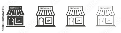 Restaurant liner icon vector set.