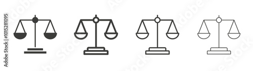 Scale liner icon vector set.