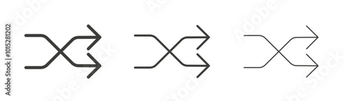 Shuffle liner icon vector set.