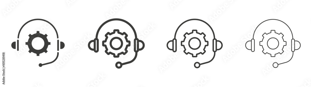 Technical support liner icon vector set. Technical support liner icon vector set.