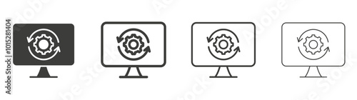 System update liner icon vector set.