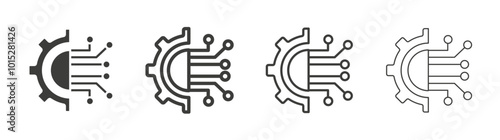 Technology liner icon vector set.