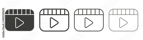 Video liner icon vector set.