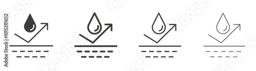 Waterproof liner icon vector set.